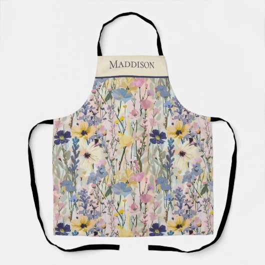 Wildflower Monogram Botanical エプロン (正面)