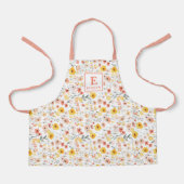 Wildflower monogram floral Apron エプロン (正面)