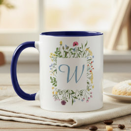 Wildflower Monogram – Mother's Day Gift for her マグカップ