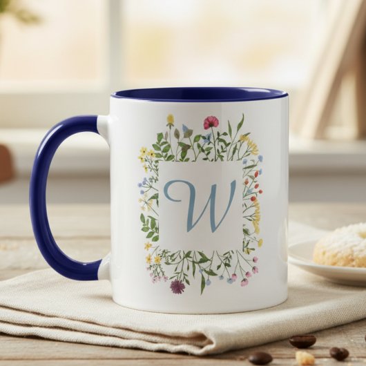 Wildflower Monogram – Mother's Day Gift for her マグカップ