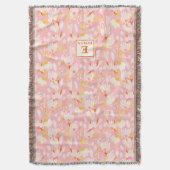 Wildflower Monogram Name Throw Blanket スローブランケット (正面縦)
