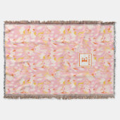 Wildflower Monogram Name Throw Blanket スローブランケット (正面)