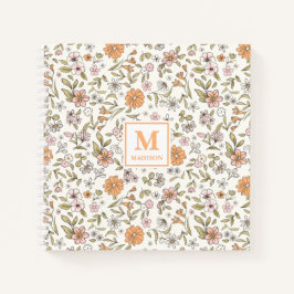 Wildflower Monogram Notebook Journal ノートブック