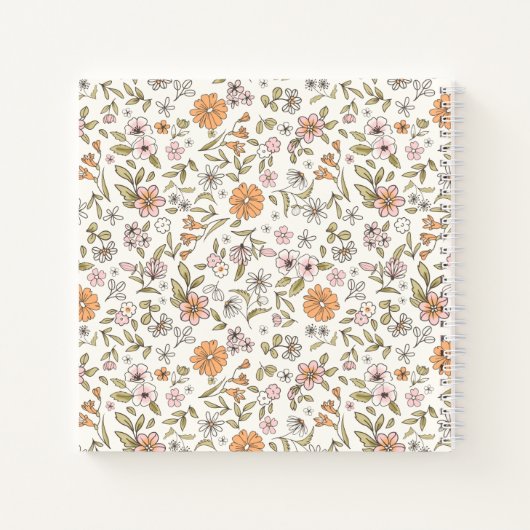 Wildflower Monogram Notebook Journal ノートブック (裏面)