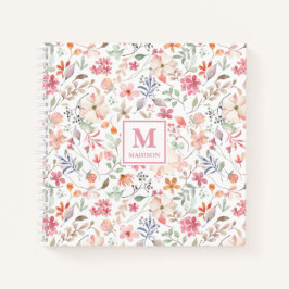 Wildflower Monogram Notebook Journal ノートブック
