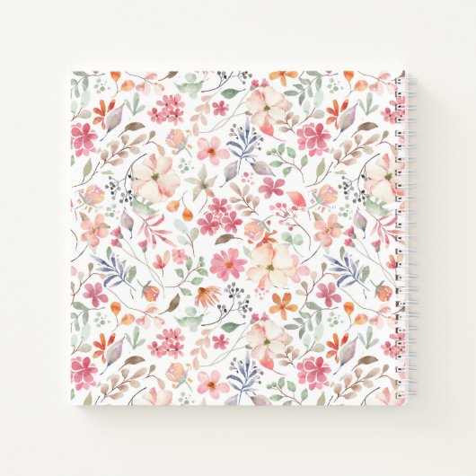 Wildflower Monogram Notebook Journal ノートブック (裏面)
