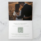 Wildflower monogram wedding photo QR Code サンキューカード (内部)