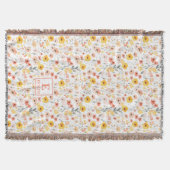 Wildflower Monogrammed Blanket スローブランケット (正面)