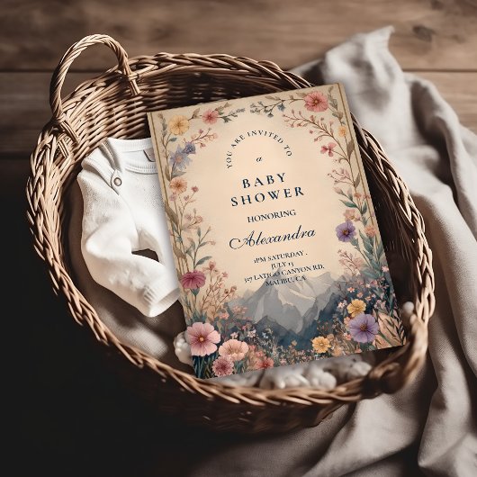 Wildflower Mountain Baby Shower 招待状