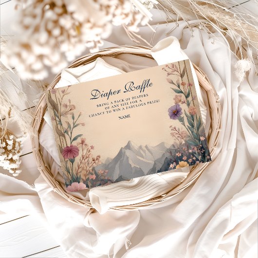 Wildflower Mountain Baby Shower Diapper Raffle  エンクロージャーカード