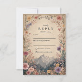 Wildflower Mountain Botanical Wedding 出欠カード (正面)