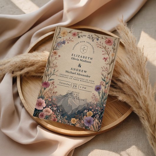 Wildflower Mountain Botanical Wedding 招待状