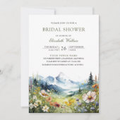 Wildflower Mountain Meadow QR Code Bridal Shower 招待状 (正面)