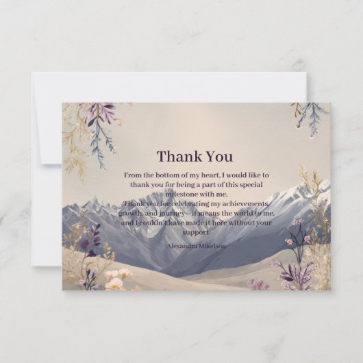 Wildflower Mountain Milestone Celebration サンキューカード (正面)
