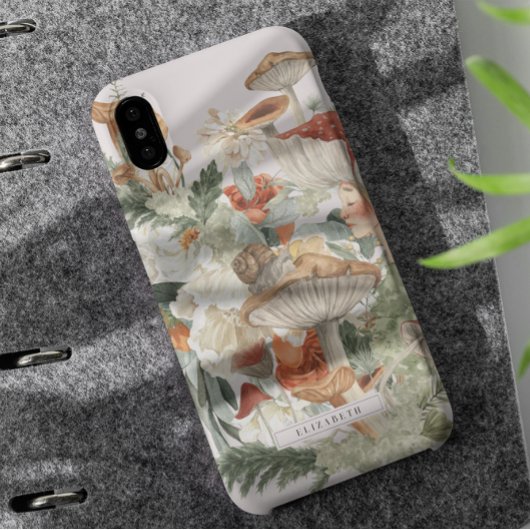 Wildflower Mushroom | ボヘミアンの秋の森のモノグラム Case-Mate iPhoneケース