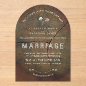 Wildflower Oak Wood Wedding アクリル招待状 (正面)