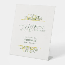 Wildflower on the Way Baby Shower Welcome 台座サイン