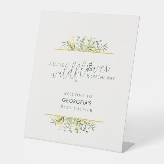 Wildflower on the Way Baby Shower Welcome 台座サイン (正面)