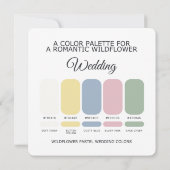 Wildflower Pastel ウェディングカラーパレットカード 招待状 (裏面)