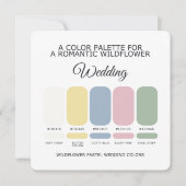 Wildflower Pastel ウェディングカラーパレットカード 招待状 (正面)