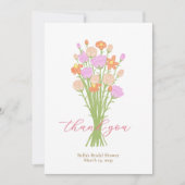 Wildflower Pastel Bridal Shower Custom Thank You  サンキューカード (正面)