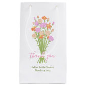 Wildflower Pastel Bridal Shower Custom Thank You スモールペーパーバッグ (正面)