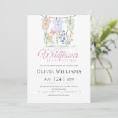 Wildflower Pastel Floral ベビーシャワー 招待状 (スタンド正面)