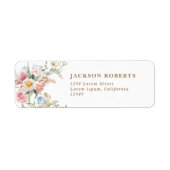 Wildflower pastel floral spring garden 結婚式 ラベル (正面)