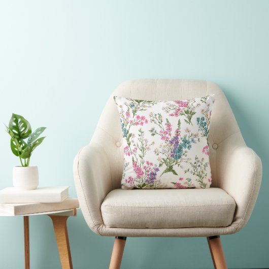 Wildflower Pastel Spring Floral Pattern  クッション (椅子)