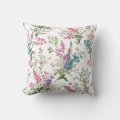 Wildflower Pastel Spring Floral Pattern  クッション (正面)