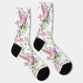 Wildflower Pastel Spring Floral Pattern ソックス (右)