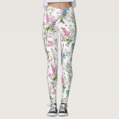 Wildflower Pastel Spring Floral Pattern レギンス (正面)