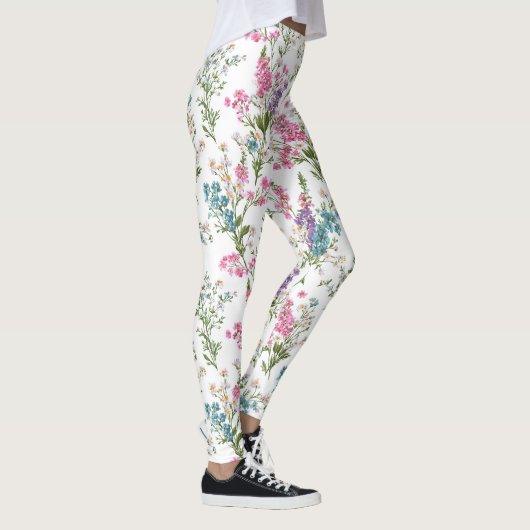 Wildflower Pastel Spring Floral Pattern  レギンス (右)