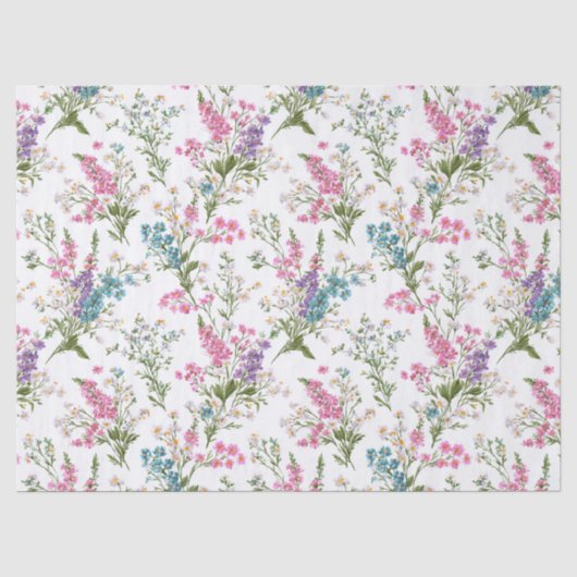 Wildflower Pastel Spring Floral Pattern 薄葉紙 (正面)