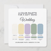 Wildflower Pastel Wedding Color Palette Card 招待状 (正面)