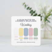 Wildflower Pastel Wedding Color Palette Card 招待状 (スタンド正面)