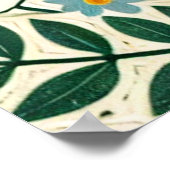 Wildflower Penguin Lovers Illustration ポスター (角)