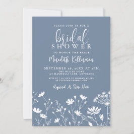 Wildflower Periwinkle Bridal Shower 招待状