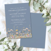 Wildflower Periwinkle Floral Wedding 招待状