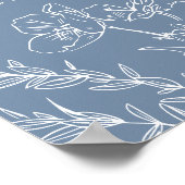 Wildflower Periwinkle Wedding Seating Sign ポスター (角)