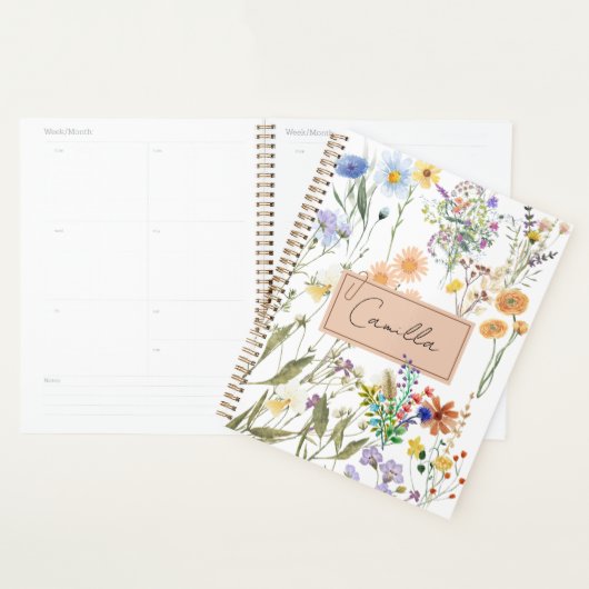 Wildflower Personalized Journal Customized Noteboo プランナー手帳 (ディスプレー)