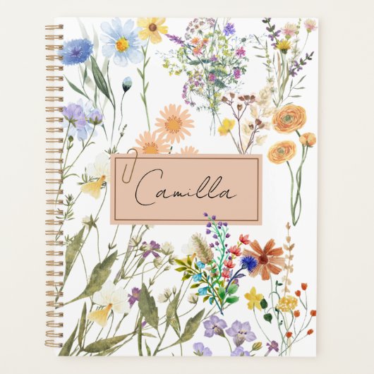 Wildflower Personalized Journal Customized Noteboo プランナー手帳 (正面)