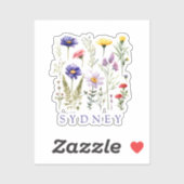  Wildflower Personalized Name シール (シート)