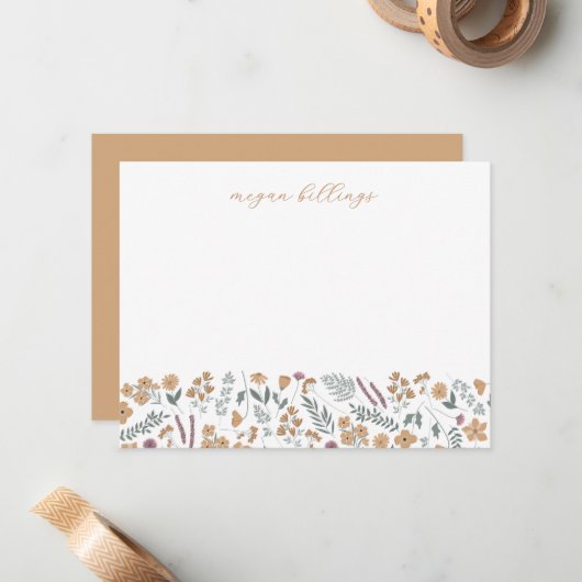 Wildflower Personalized Notecards - Thank You Card ノートカード (正面/裏面インサイチュ)