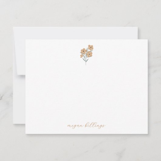 Wildflower Personalized Notecards - Thank You Card ノートカード (正面)
