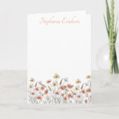 Wildflower Personalized Stationery ノートカード (正面)