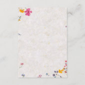 Wildflower Petal Elegant QR Code Wedding Details エンクロージャーカード (裏面)