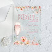 Wildflower Petals & Prosecco Blush ブライダルシャワー アクリル招待状