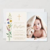 Wildflower Photo Baptism 招待状 (正面)