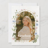 Wildflower Photo Graduation Party Invitation 招待状 (正面)